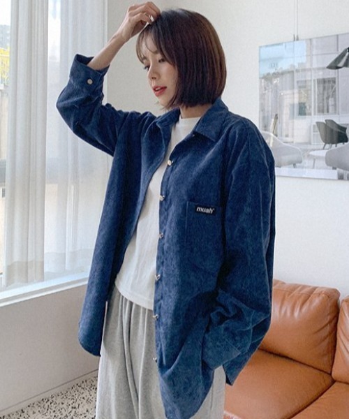 A'GEM/9 × .kom『muah muah/ムーアムーア』 CORDUROY OVER FIT SHIRT/コーデュロイ オーバーフィット チェックシャツ(シャツ/ブラウス)|muahmuah(ムーアムーア) A'GEM/9 × .kom『muah muah/ムーアムーア』 CORDUROY OVER FIT SHIRT/コーデュロイ オーバーフィット チェックシャツ(シャツ/ブラウス)|muahmuah(ムーアムーア)