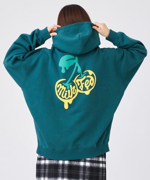 パーカー スウェット ミルクフェド MILKFED MELTY CHERRY SWEAT HOODIE レディース 黒 白 緑 フーディ 秋 冬 セール】MELTY CHERRY SWEAT HOODIE（パーカー）｜MILKFED
