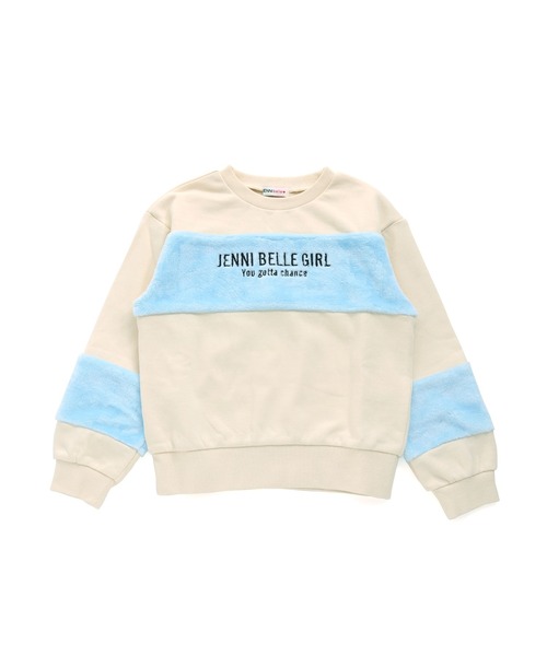 JENNI belle(ジェニィベル)の「【WEB限定】ボア切替えトレーナー(スウェット・キッズ・アイボリー/ブラック/ミント・130cm/140cm/150cm/160cm)」の15枚目の写真
