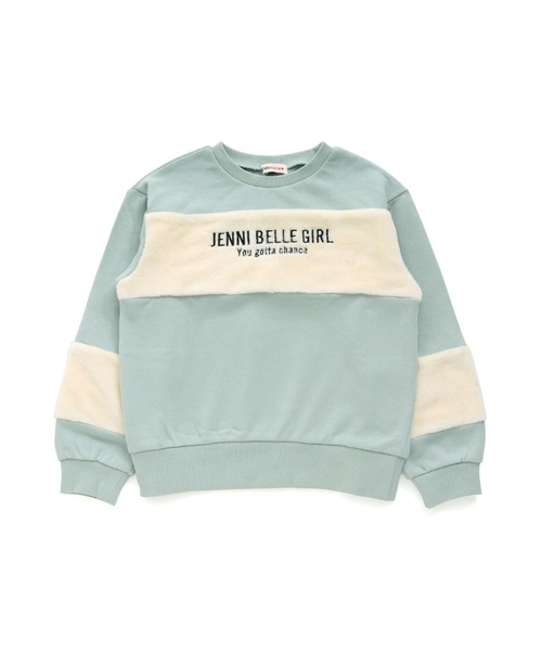 JENNI belle(ジェニィベル)の「【WEB限定】ボア切替えトレーナー(スウェット・キッズ・アイボリー/ブラック/ミント・130cm/140cm/150cm/160cm)」の19枚目の写真