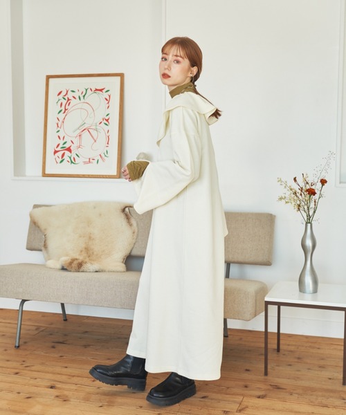 hinari（ヒナリ）の「ラッフルカラーワンピース（ワンピース・レディース・ブラック/アイボリー・FREE/SMALL）」の19枚目の写真