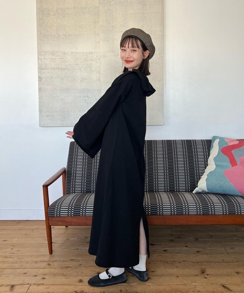 hinari（ヒナリ）の「ラッフルカラーワンピース（ワンピース・レディース・ブラック/アイボリー・FREE/SMALL）」の10枚目の写真