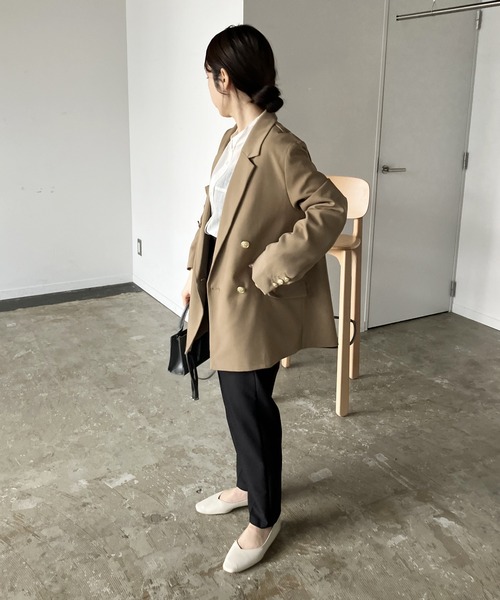 reca（レカ）の「ツイル/ツイードテーラードジャケット（スーツジャケット・レディース・ネイビー/ライトグレー/キナリ/チャコールグレー/ブラウン/カーキ/ベージュ/ブラック系その他/ブラウン系その他/ブラック・M/S）」の12枚目の写真