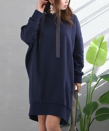 裏起毛コクーンパーカーチュニック