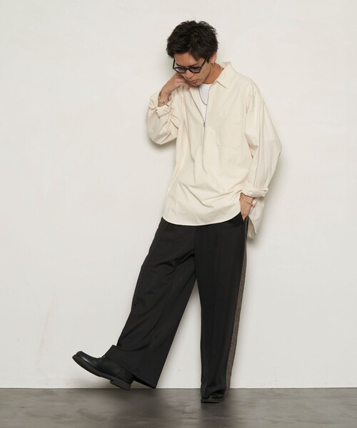 PUBLUX(パブリュクス)の「PUBLUX/パブリュクス サイドクロシェラインフレアパンツ(限定展開)(その他パンツ・メンズ・ブラック/ブラウン・SMALL/MEDIUM/LARGE)」の13枚目の写真