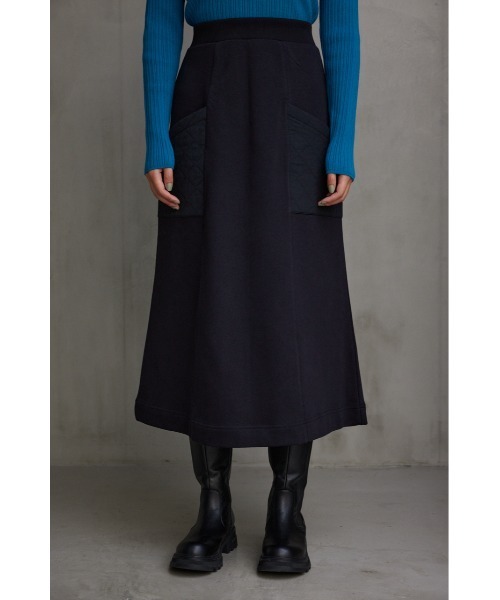 AZUL by moussy(アズールバイマウジー)の「キルティングデザインカットスカート(スカート・レディース・ブラック/アイボリー/カーキ・MEDIUM/SMALL)」の17枚目の写真