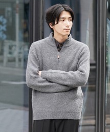 NAVY ハーフジップニット