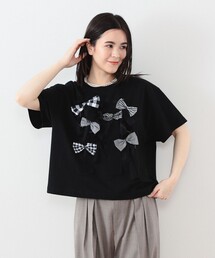 BEAMS BOY | 【15％ポイント還元】TORI-TO × BEAMS BOY / リボン アップリケ Tシャツ(Tシャツ/カットソー)