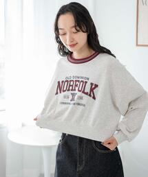 WEGO/ラインリブショートスウェット