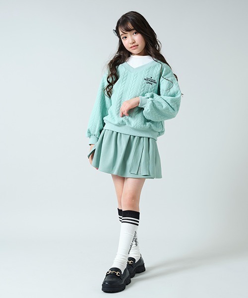 by LOVEiT(バイラビット)の「パールボタンリボン付きスカパン(スカート・キッズ・ブラック/エメラルド/レッド・120cm/160cm/150cm/140cm/130cm)」の7枚目の写真