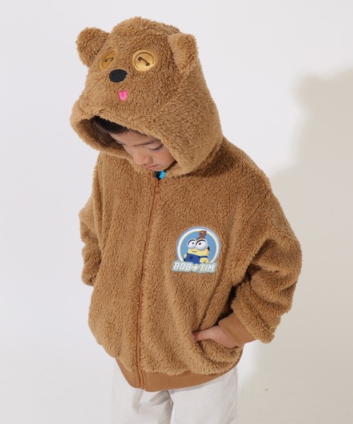 親子お揃い ミニオン ボアジップパーカー 9102K（パーカー）｜MINIONS