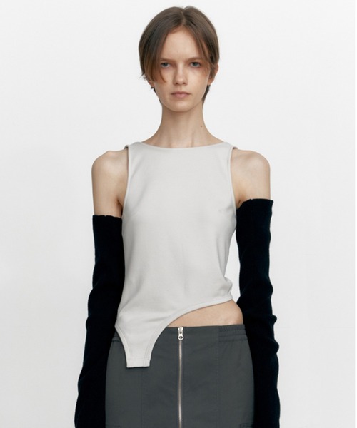 タンクトップ ノースリーブ STUDIOTABLE/スタジオテーブル CURVED SLEEVELESS タンクトップ レディース STUDIOTABLE（スタジオテーブル）の「STUDIOTABLE/スタジオ