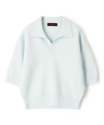 コットンカシミヤ スキッパーニット