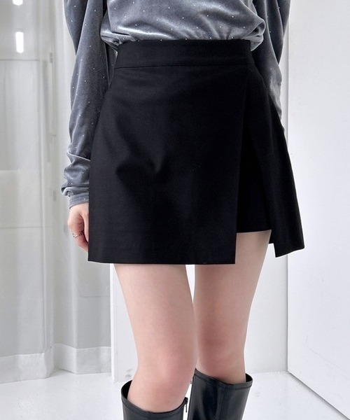 Heather（ヘザー）の「ラップミニスカート  996595（スカート・レディース・グレー/ベージュ系その他/ブラック/ブラック系・S/M）」の2枚目の写真