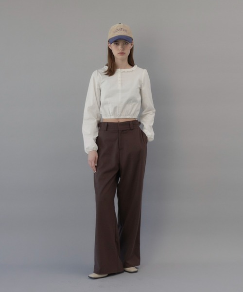 GIUNON(ジウノン)の「adjustable wide pants / アジャスタブルワイドパンツ(その他パンツ・レディース・グレー/ブラウン・0/1)」の4枚目の写真