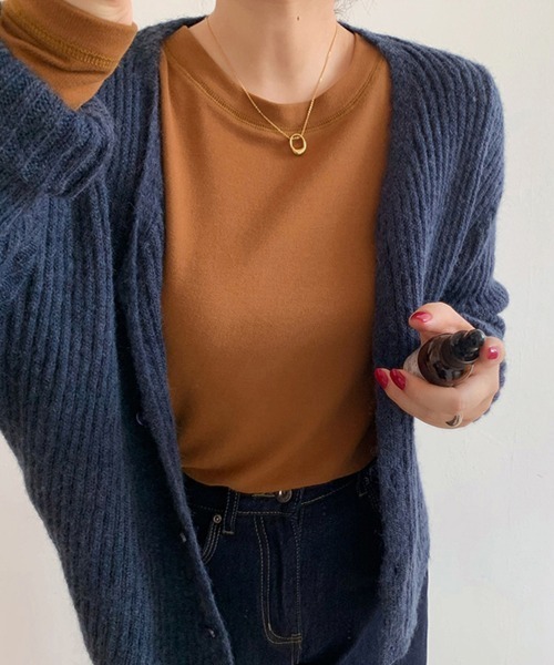 Miniministore（ミニミニストア）の「ヒートインナー レディース あったか（Tシャツ/カットソー・レディース・ブルー/ホワイト/モスグリーン/ブラウン/パープル/ブラック・フリー）」の22枚目の写真