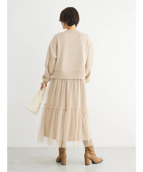 Sugar spoon（シュガースプーン）の「・SUGAR　SPOON　チュールドッキングワンピース（ワンピース・レディース・チャコールグレー/ベージュ/ブラック・FREE）」の11枚目の写真