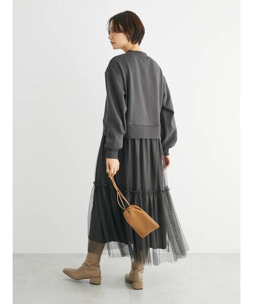 Sugar spoon（シュガースプーン）の「・SUGAR　SPOON　チュールドッキングワンピース（ワンピース・レディース・チャコールグレー/ベージュ/ブラック・FREE）」の14枚目の写真