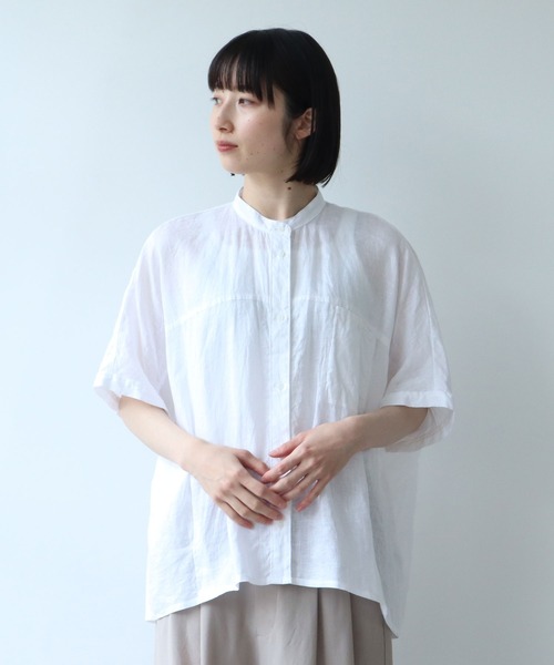 yuni（ユニ ）の「ウォッシュリネン スクエアブラウス（シャツ 