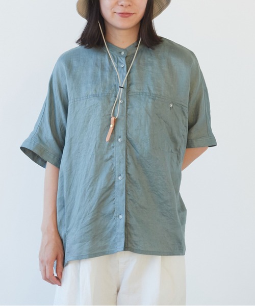 yuni（ユニ ）の「ウォッシュリネン スクエアブラウス（シャツ 