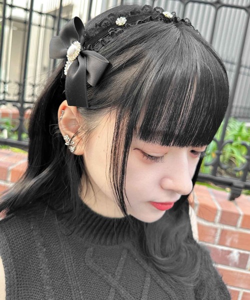 ROJITA（ロジータ）の「サイドリボン付レースベロアカチューシャ