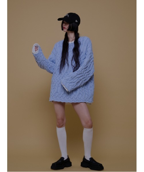 AMAIL（アマイル）の「Pon snake knit（ニット/セーター・レディース・アイボリー/ブルー/ブラック・FREE）」の11枚目の写真