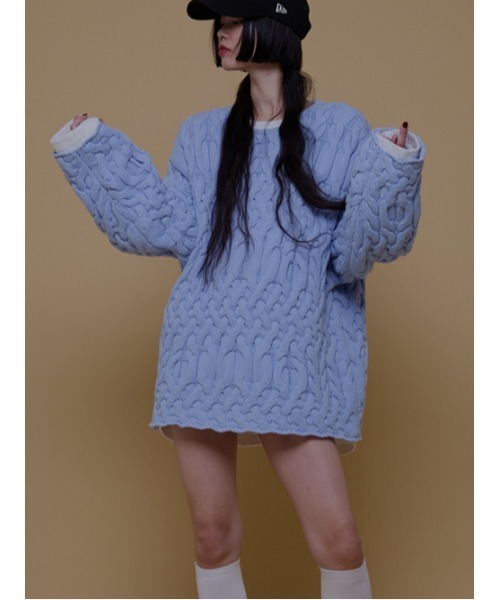 AMAIL（アマイル）の「Pon snake knit（ニット/セーター・レディース・アイボリー/ブルー/ブラック・FREE）」の19枚目の写真