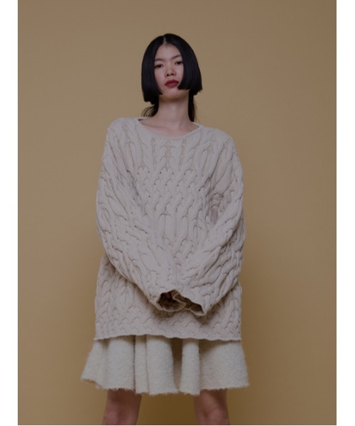 AMAIL（アマイル）の「Pon snake knit（ニット/セーター・レディース・アイボリー/ブルー/ブラック・FREE）」の10枚目の写真