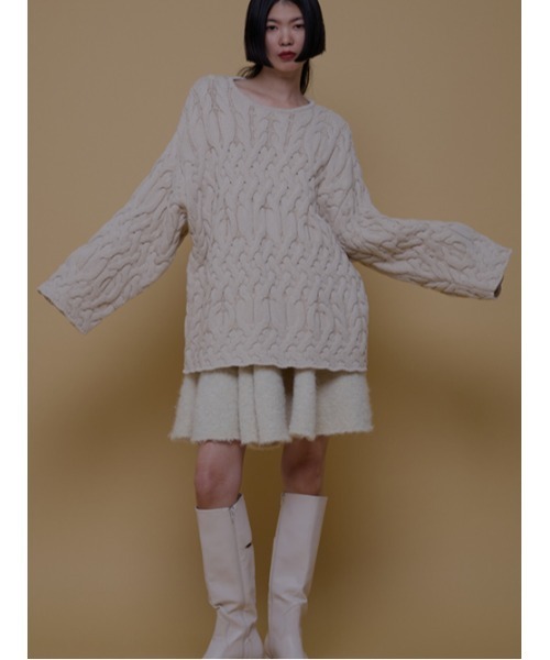 AMAIL（アマイル）の「Pon snake knit（ニット/セーター・レディース・アイボリー/ブルー/ブラック・FREE）」の13枚目の写真