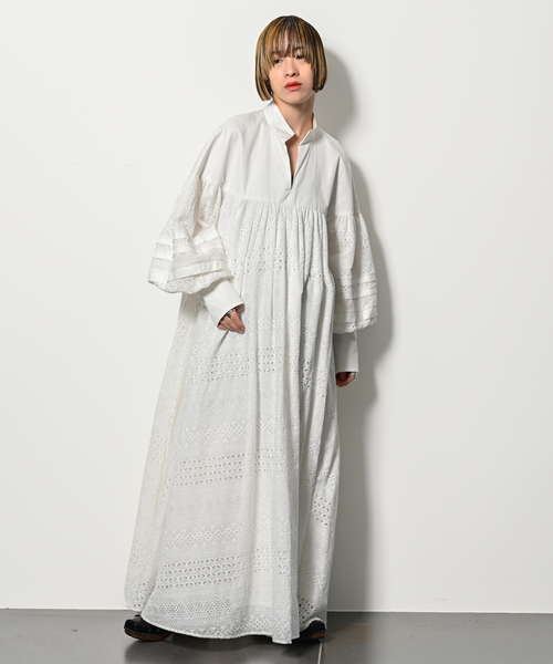 CITYSHOP ロングワンピース　 ブラック CITYSHOP（シティーショップ）の「COTTON LACE LONG DRESS
