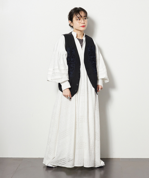 CITYSHOP（シティーショップ）の「COTTON LACE LONG DRESS