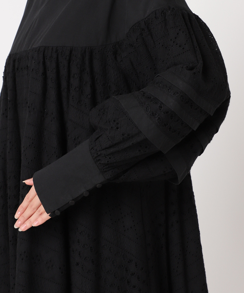 CITYSHOP ロングワンピース　 ブラック CITYSHOP（シティーショップ）の「COTTON LACE LONG DRESS