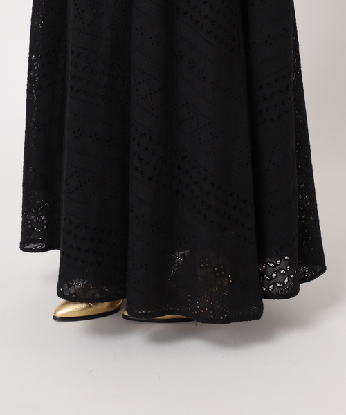 CITYSHOP ロングワンピース　 ブラック CITYSHOP（シティーショップ）の「COTTON LACE LONG DRESS