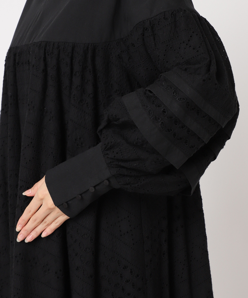 CITYSHOP ロングワンピース　 ブラック CITYSHOP（シティーショップ）の「COTTON LACE LONG DRESS