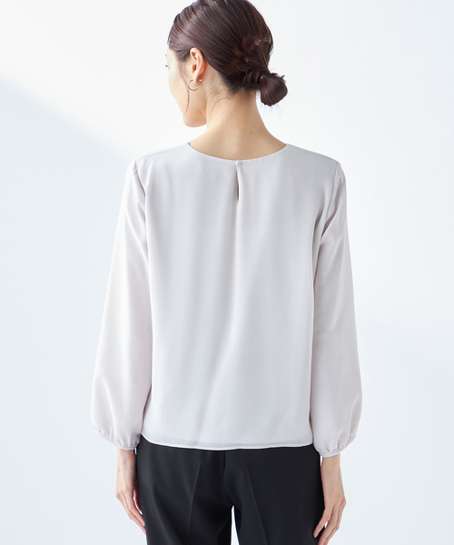 A/C DESIGN BY ALPHA CUBIC(エーシーデザインバイアルファキュービック)の「プリーツブラウス(Tシャツ/カットソー・レディース・パープル/ライトグレー・M/L/LL)」の4枚目の写真