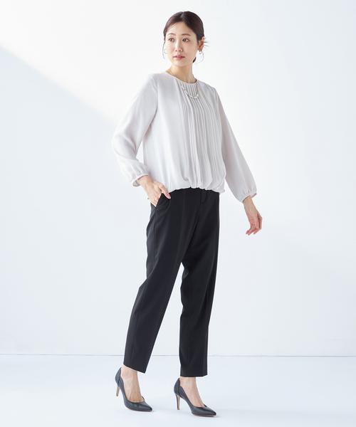 A/C DESIGN BY ALPHA CUBIC(エーシーデザインバイアルファキュービック)の「プリーツブラウス(Tシャツ/カットソー・レディース・パープル/ライトグレー・M/L/LL)」の7枚目の写真