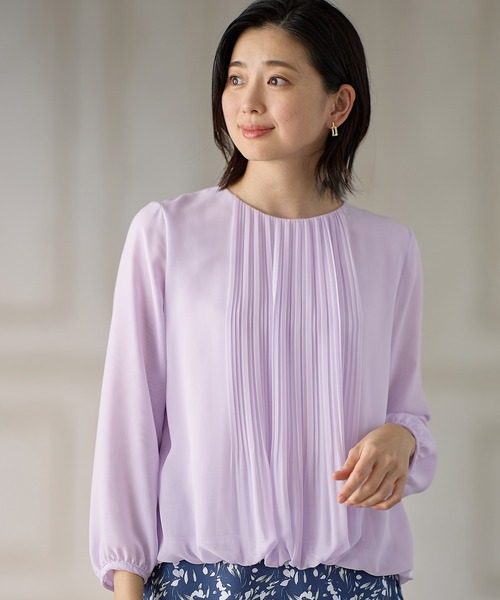 A/C DESIGN BY ALPHA CUBIC(エーシーデザインバイアルファキュービック)の「プリーツブラウス(Tシャツ/カットソー・レディース・パープル/ライトグレー・M/L/LL)」の13枚目の写真