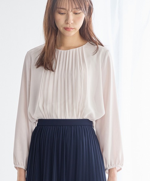A/C DESIGN BY ALPHA CUBIC(エーシーデザインバイアルファキュービック)の「プリーツブラウス(Tシャツ/カットソー・レディース・パープル/ライトグレー・M/L/LL)」の15枚目の写真