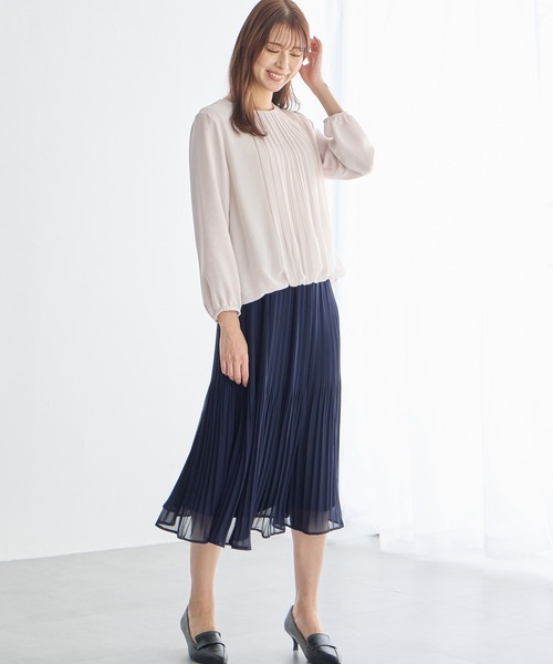 A/C DESIGN BY ALPHA CUBIC(エーシーデザインバイアルファキュービック)の「プリーツブラウス(Tシャツ/カットソー・レディース・パープル/ライトグレー・M/L/LL)」の16枚目の写真