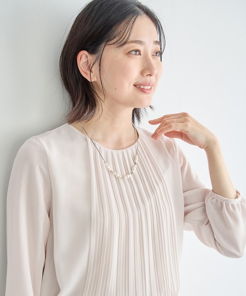 A/C DESIGN BY ALPHA CUBIC(エーシーデザインバイアルファキュービック)の「プリーツブラウス(Tシャツ/カットソー・レディース・パープル/ライトグレー・M/L/LL)」の17枚目の写真