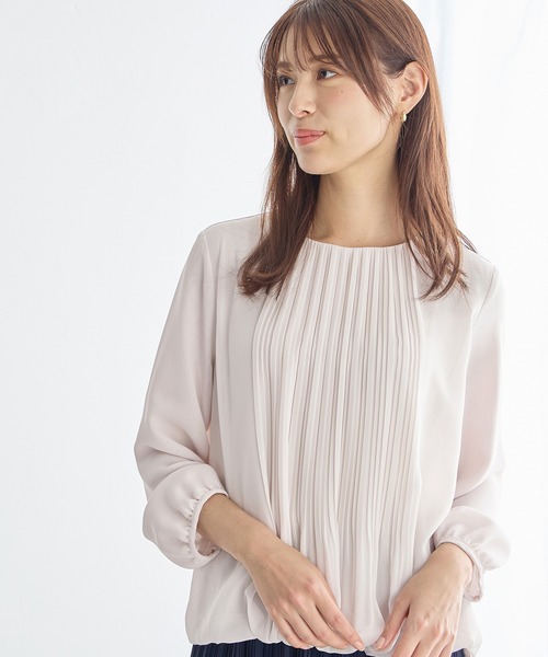 A/C DESIGN BY ALPHA CUBIC(エーシーデザインバイアルファキュービック)の「プリーツブラウス(Tシャツ/カットソー・レディース・パープル/ライトグレー・M/L/LL)」の11枚目の写真