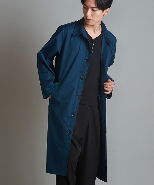 NO ID.（ノーアイディ）の「mj9776- ｽﾃﾝｶﾗｰﾛﾝｸﾞｼｬﾂｺｰﾄ（ステンカラーコート・メンズ・ブルーグリーン/チェック/ブラック・ONE SIZE）」の16枚目の写真