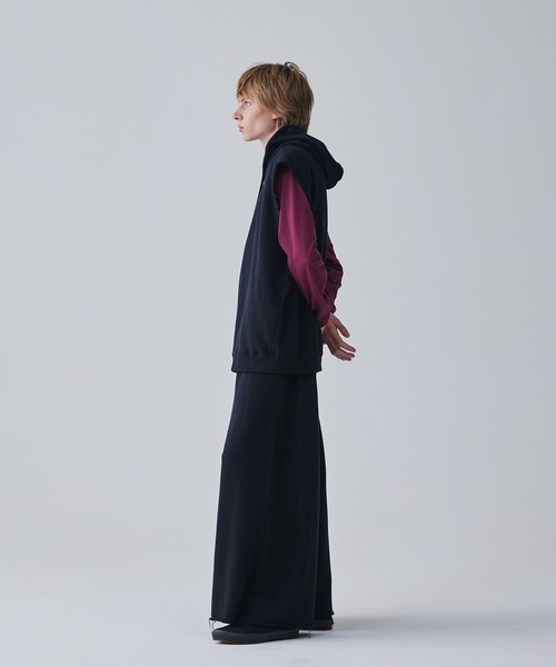 Iroquois（イロコイ）の「IROQUOIS イロコイ / 30/10 SWEATSHIRTS VS セットアップ裏毛ビッグシルエットフーディーベスト / 176101（パーカー・メンズ・霜降りグレー/ブラック/ラベンダー・1/2）」の8枚目の写真