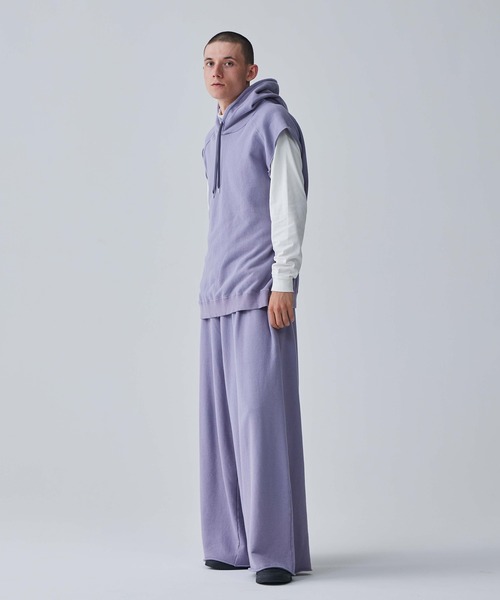 Iroquois（イロコイ）の「IROQUOIS イロコイ / 30/10 SWEATSHIRTS VS セットアップ裏毛ビッグシルエットフーディーベスト / 176101（パーカー・メンズ・霜降りグレー/ブラック/ラベンダー・1/2）」の12枚目の写真