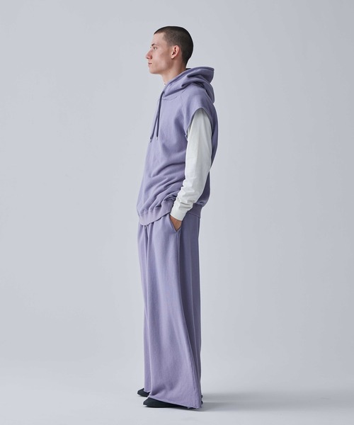 Iroquois（イロコイ）の「IROQUOIS イロコイ / 30/10 SWEATSHIRTS VS セットアップ裏毛ビッグシルエットフーディーベスト / 176101（パーカー・メンズ・霜降りグレー/ブラック/ラベンダー・1/2）」の16枚目の写真