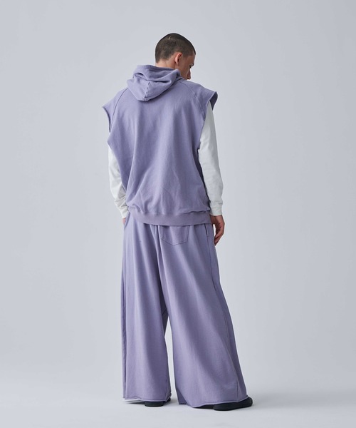 Iroquois（イロコイ）の「IROQUOIS イロコイ / 30/10 SWEATSHIRTS VS セットアップ裏毛ビッグシルエットフーディーベスト / 176101（パーカー・メンズ・霜降りグレー/ブラック/ラベンダー・1/2）」の11枚目の写真