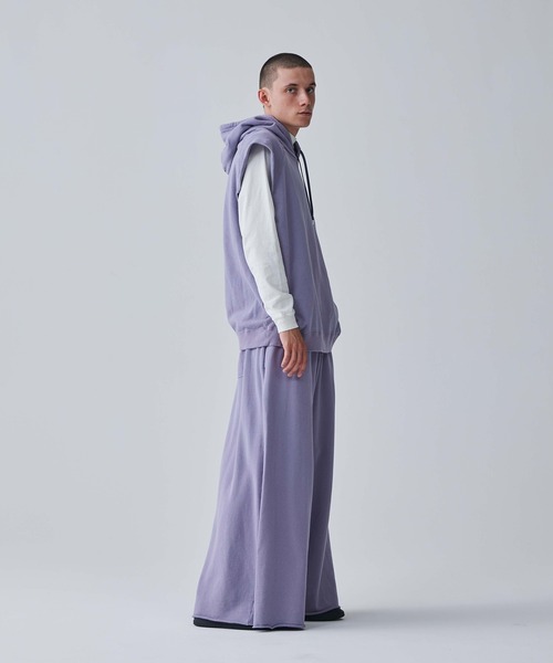 Iroquois（イロコイ）の「IROQUOIS イロコイ / 30/10 SWEATSHIRTS VS セットアップ裏毛ビッグシルエットフーディーベスト / 176101（パーカー・メンズ・霜降りグレー/ブラック/ラベンダー・1/2）」の15枚目の写真