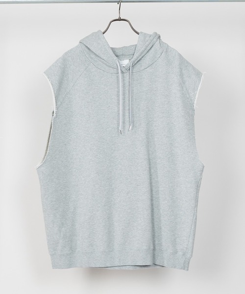 Iroquois（イロコイ）の「IROQUOIS イロコイ / 30/10 SWEATSHIRTS VS セットアップ裏毛ビッグシルエットフーディーベスト / 176101（パーカー・メンズ・霜降りグレー/ブラック/ラベンダー・1/2）」の17枚目の写真