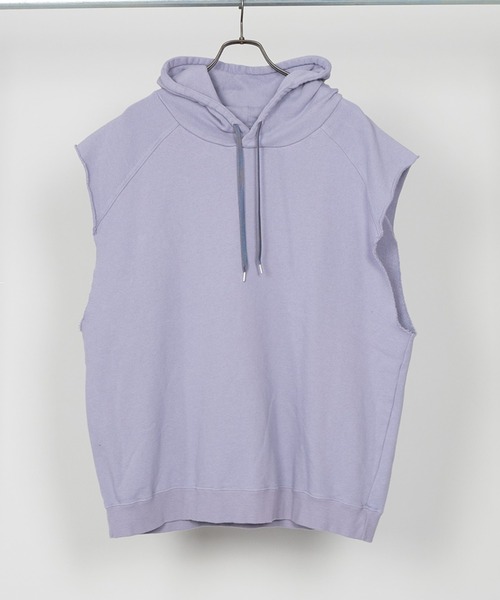 Iroquois（イロコイ）の「IROQUOIS イロコイ / 30/10 SWEATSHIRTS VS セットアップ裏毛ビッグシルエットフーディーベスト / 176101（パーカー・メンズ・霜降りグレー/ブラック/ラベンダー・1/2）」の18枚目の写真