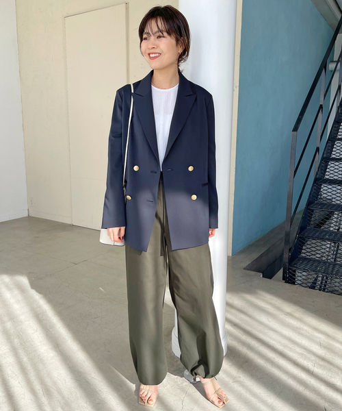 スピックアンドスパン＊ドライツイルダブルブレストジャケット＊紺ブレ Spick & Span（スピックアンドスパン）の「ドライツイルダブル